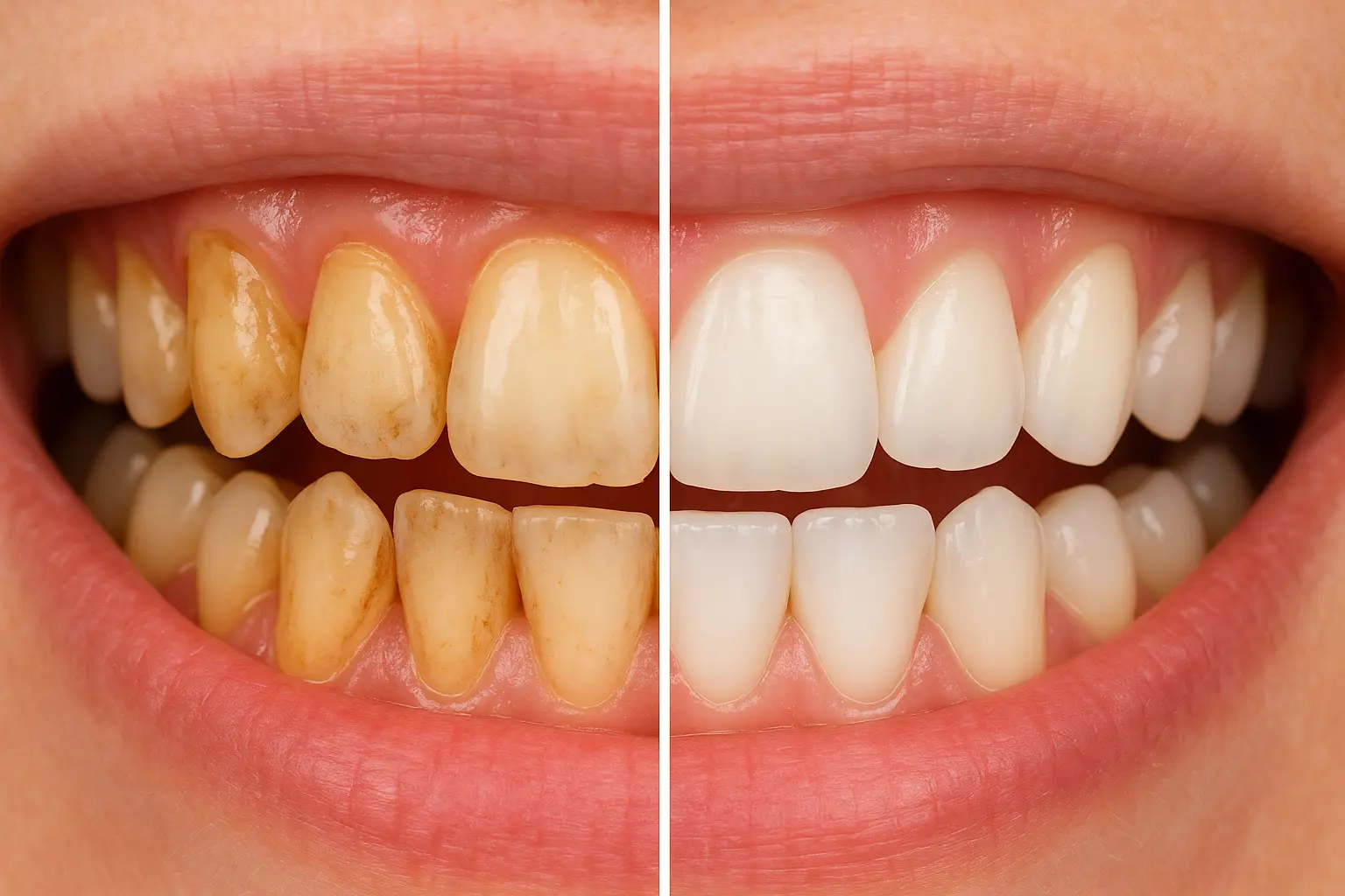 تنظيف الأسنان قبل وبعد في عيادات دنتكس