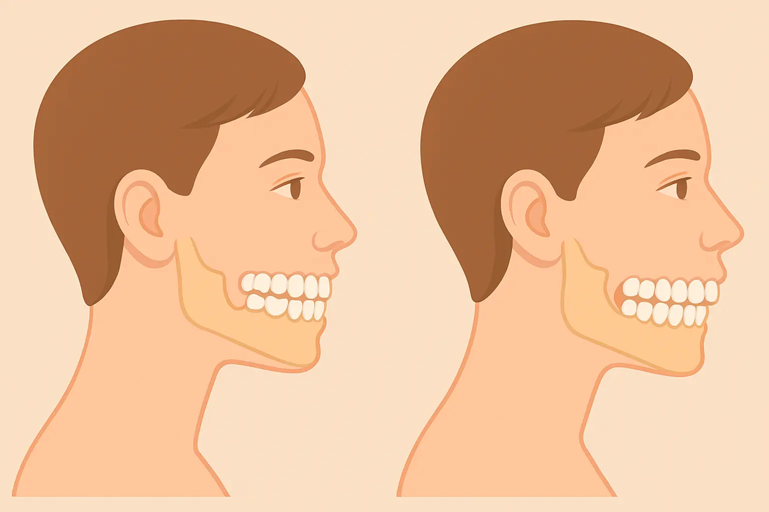 الفرق بين بروز الفك وبروز الأسنان - عيادة دنتكس