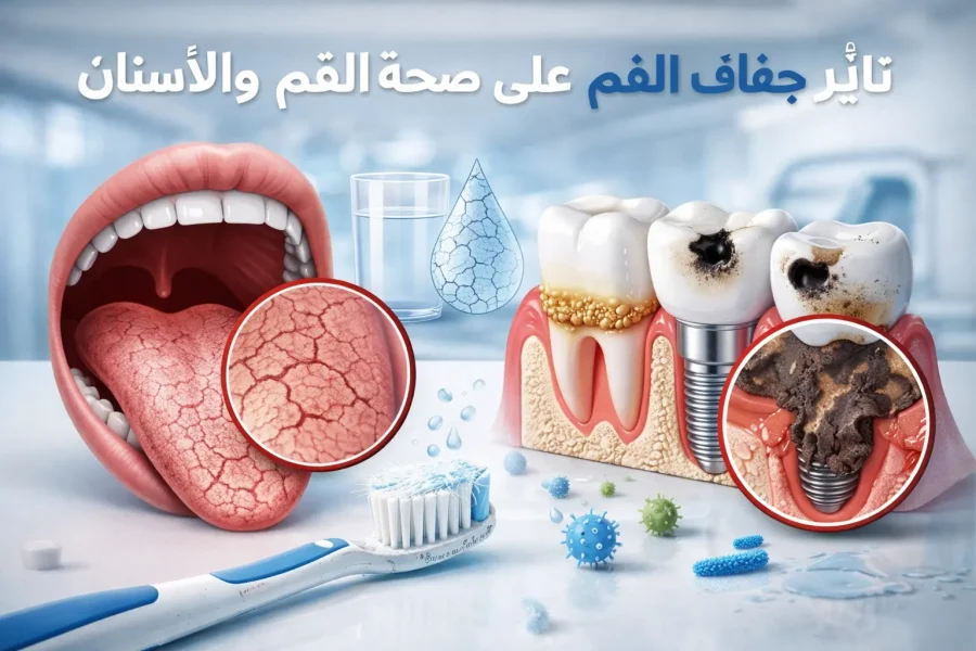 تأثير جفاف الفم على صحة الفم والأسنان | علاج جفاف الفم في دنتكس