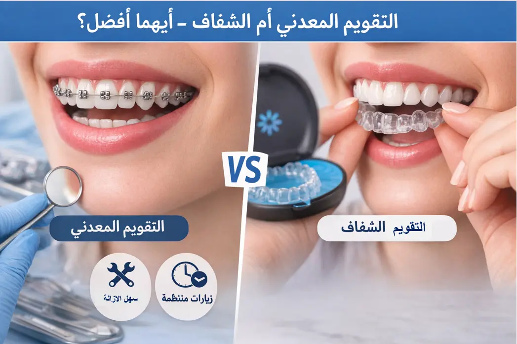 التقويم المعدني مقابل الشفاف – أيهما أفضل؟ - دنتكس