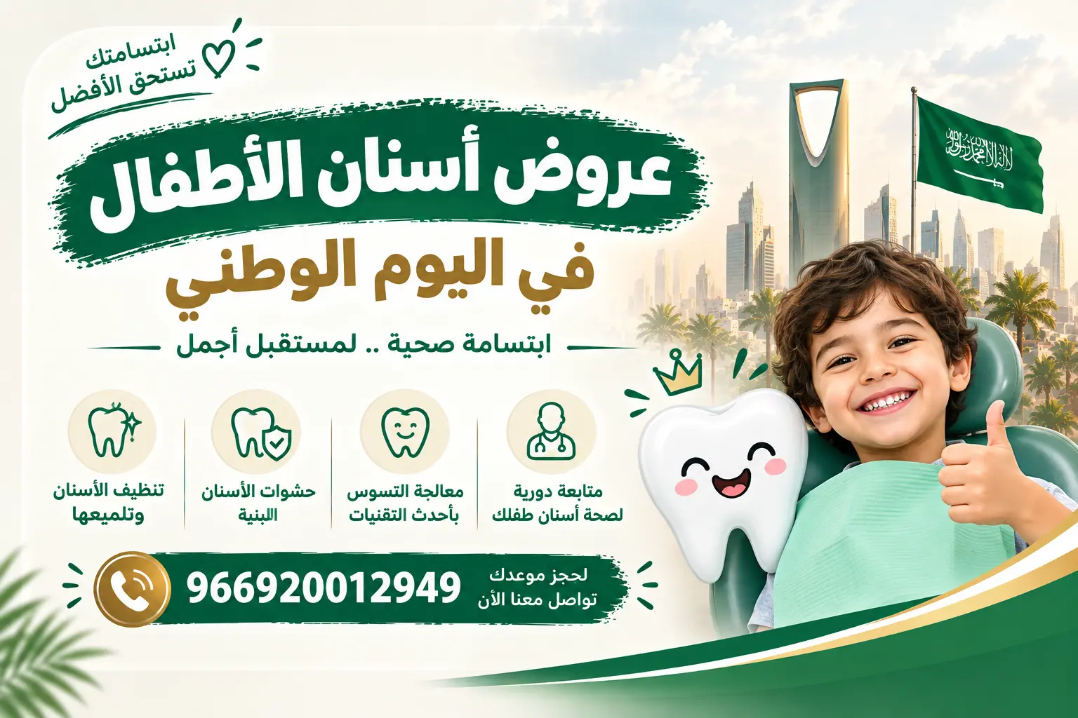 عروض أسنان الأطفال اليوم الوطني - دنتكس